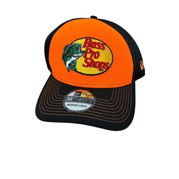 New Era Martin Truex Jr Black/Orange Bass Pro Shops NEO 39THIRTY Flex Hat M/L - Picture 1 of 8